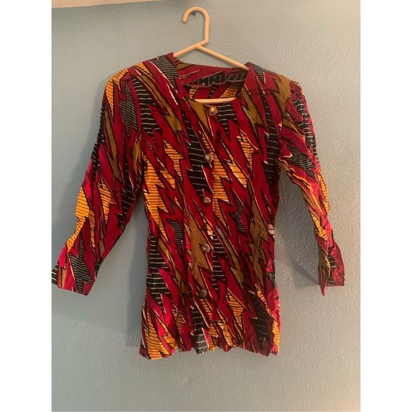 Vintage Tops - Vintage Button Down Long Sleeve Jacket Top